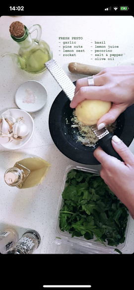 Instagram story recipe food Genero