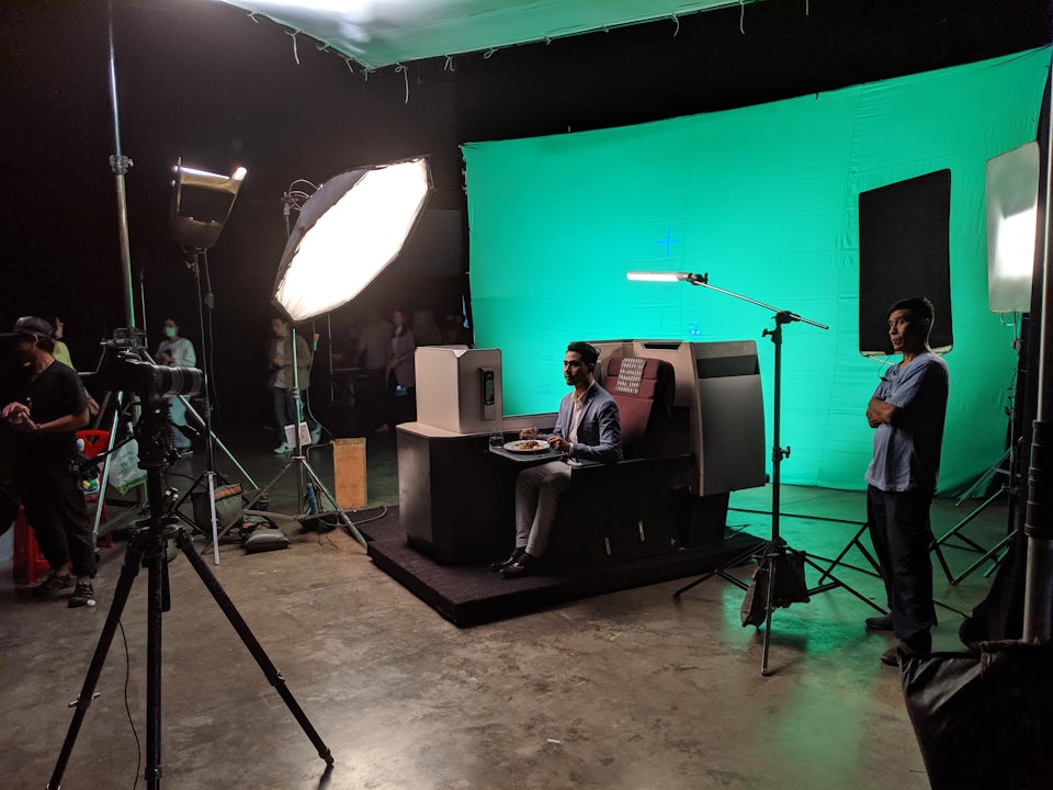 behind the scenes green screen commercial