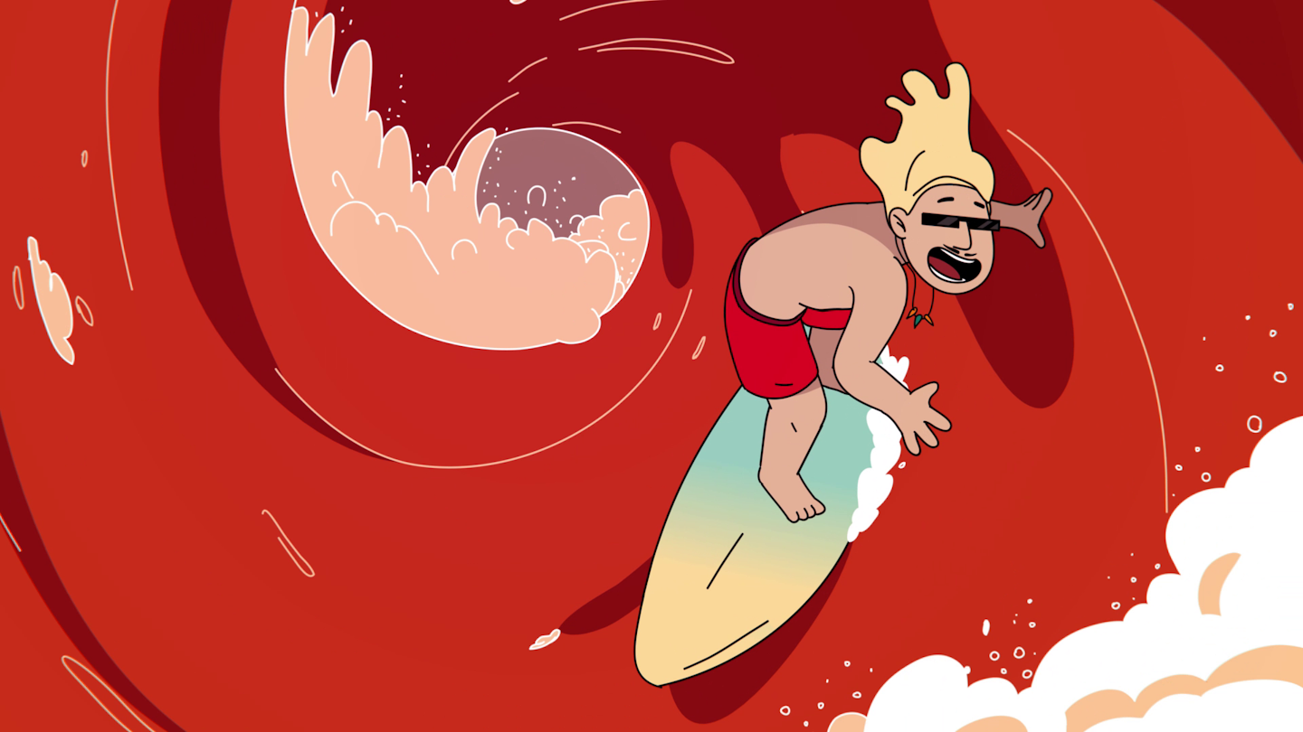 Animated surfer 7-Eleven